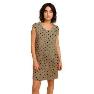 Vintage  Diesel Gray Polka Dot Linen Sleeveless Mini Dress   Women's Size Medium